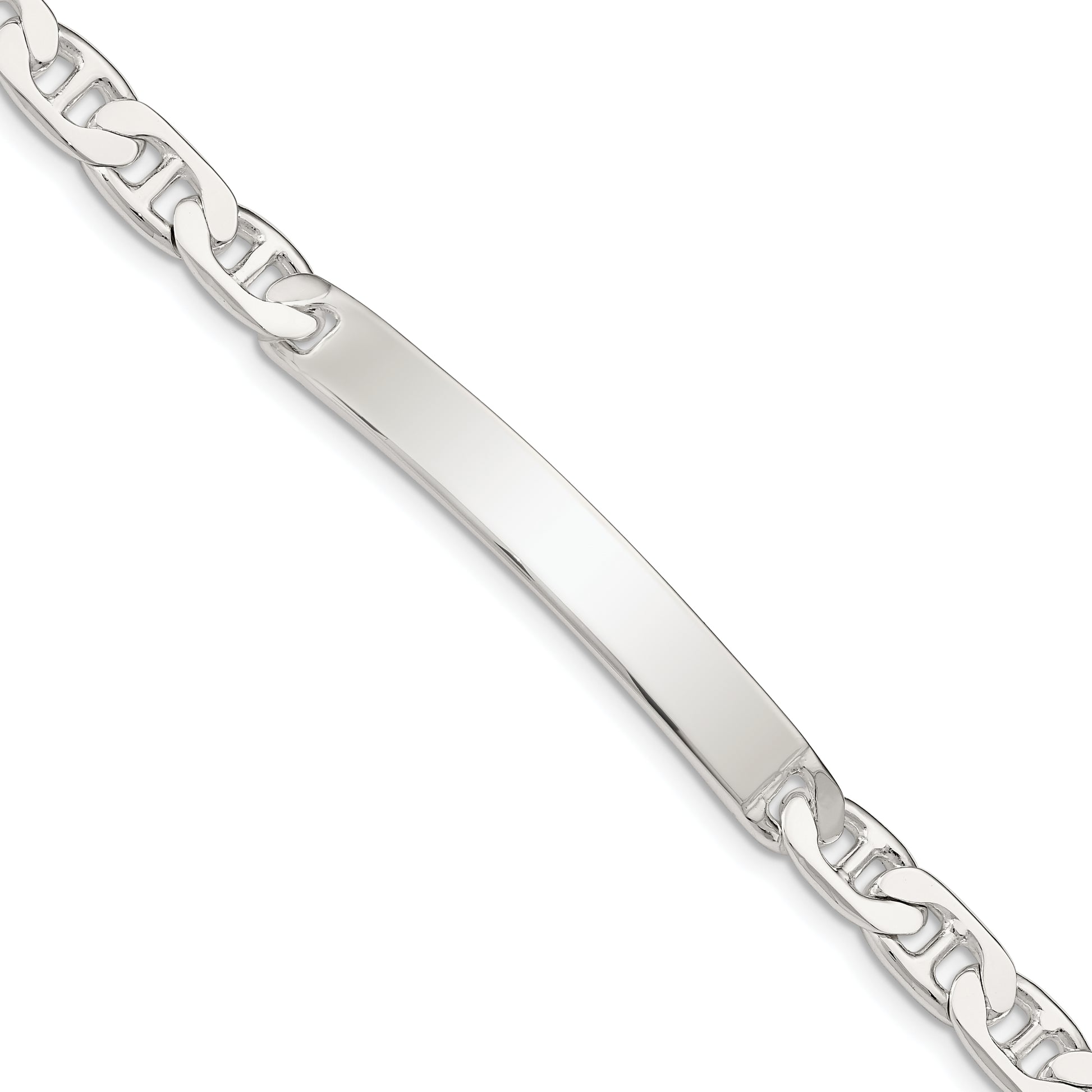 7 Inch Sterling Silver Anchor Id Bracelet