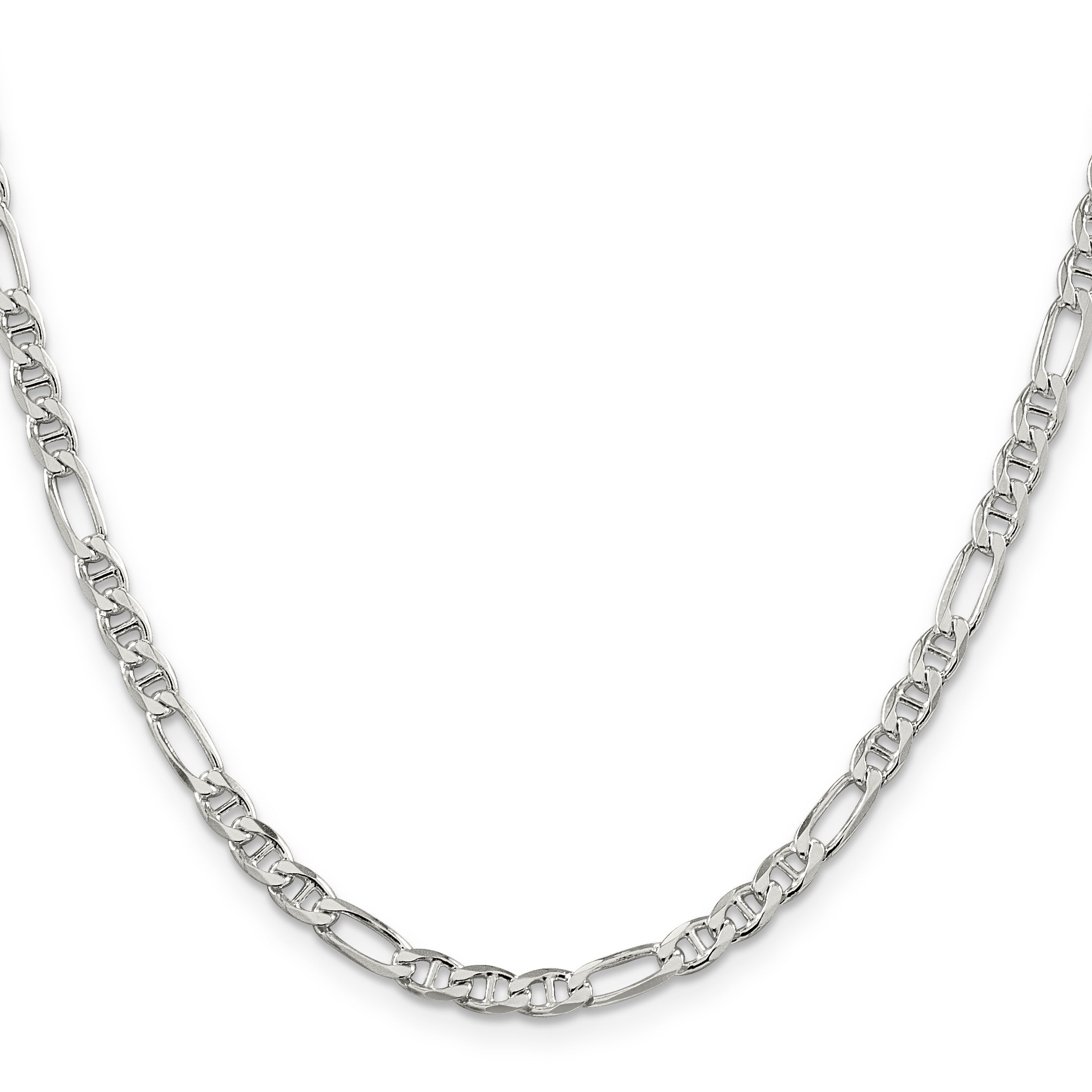 20 Inch Sterling Silver 3.75mm Figaro Anchor Chain