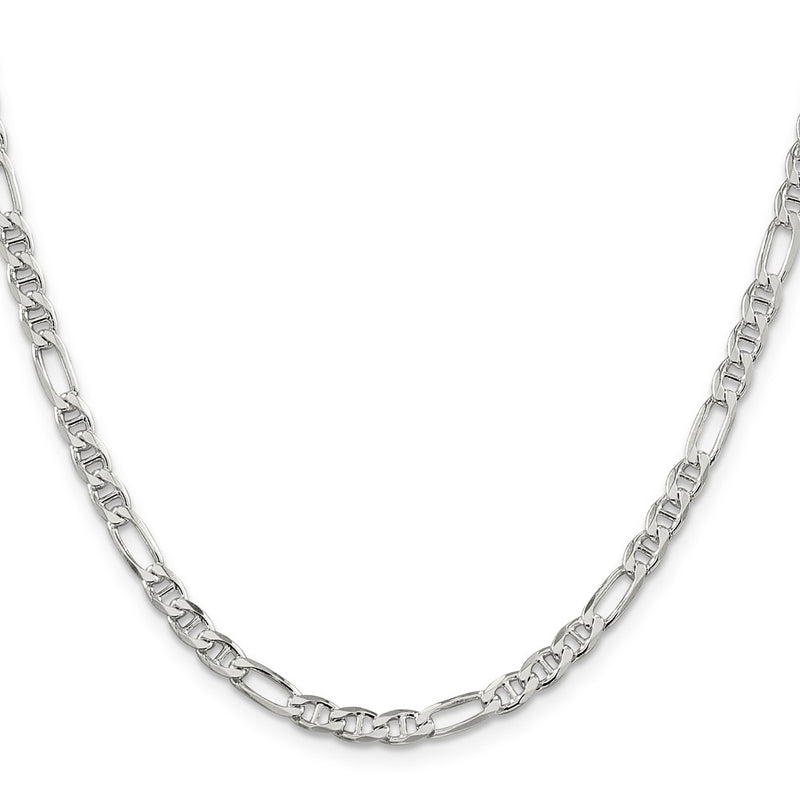 Sterling Silver 3.75mm Figaro Anchor Chain Necklace