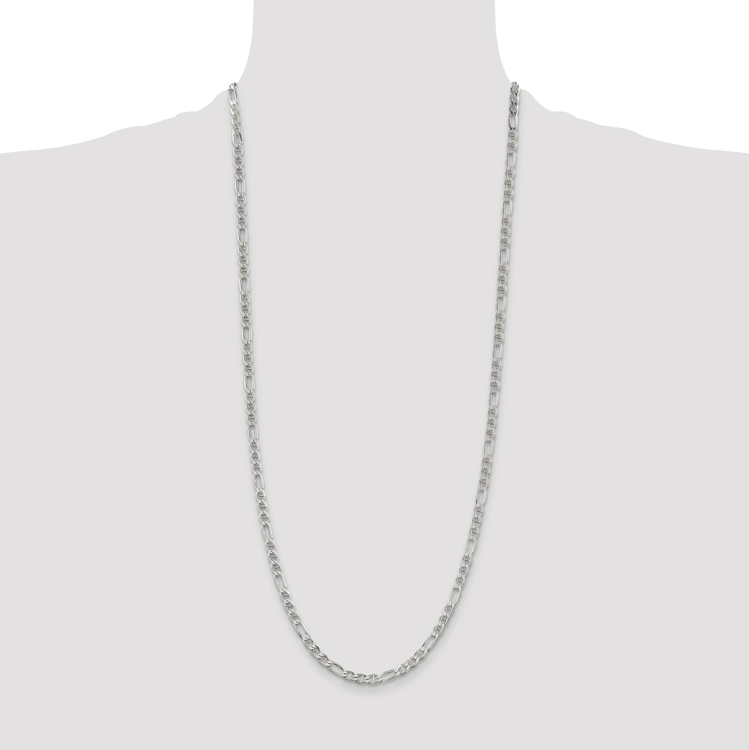 30 Inch Sterling Silver 3.75mm Figaro Anchor Chain