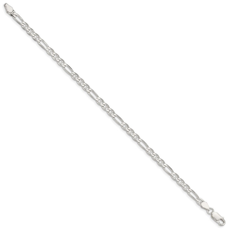 Sterling Silver 3.75mm Figaro Anchor Chain Bracelet