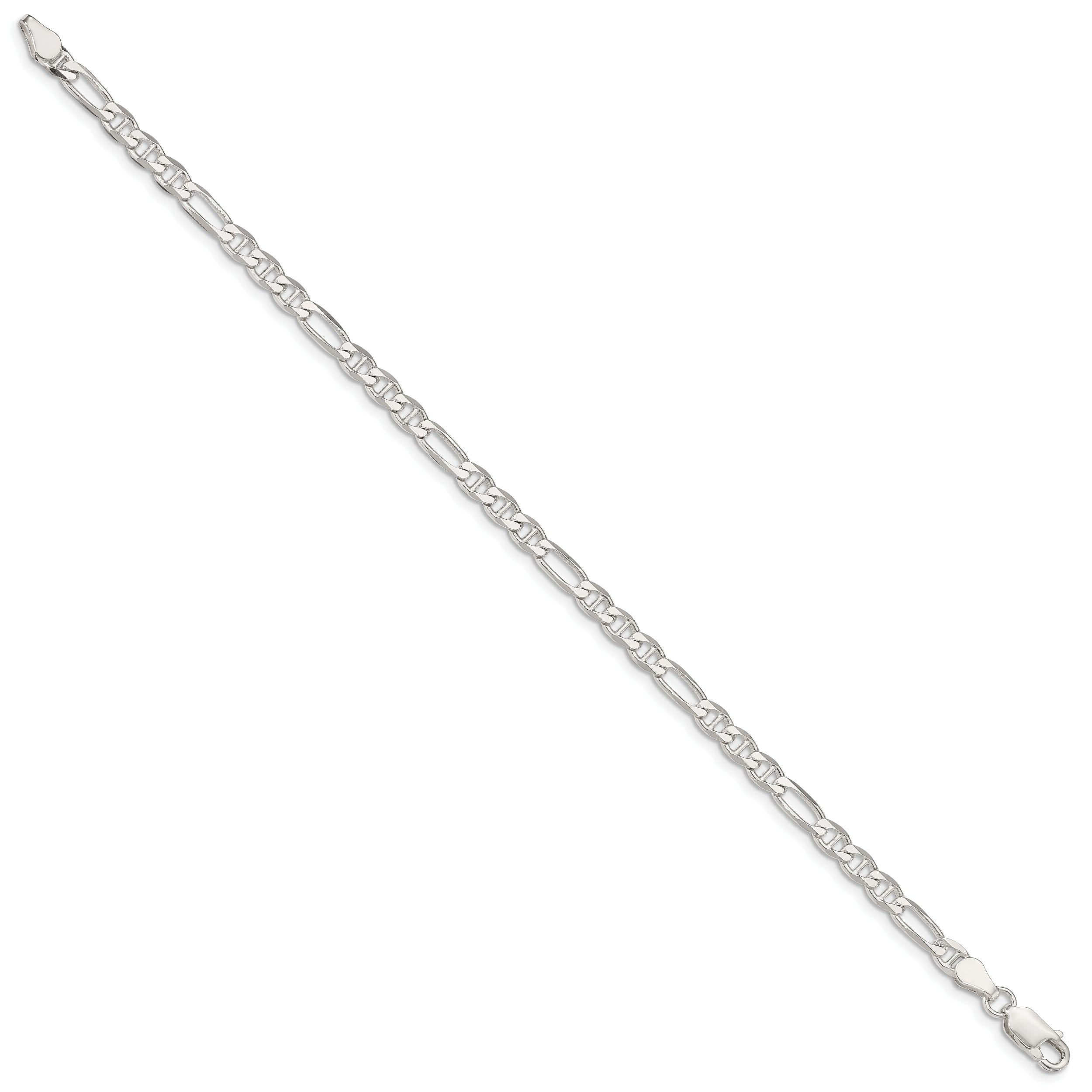 8 Inch Sterling Silver 3.75mm Figaro Anchor Chain