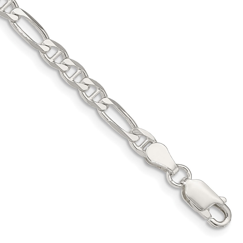 Sterling Silver 3.75mm Figaro Anchor Chain Bracelet