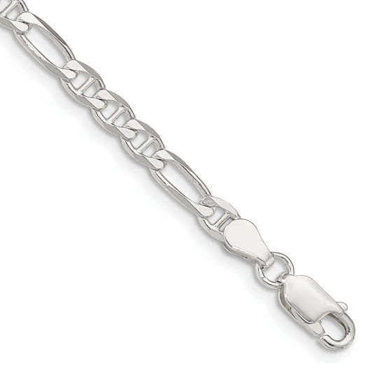 8 Inch Sterling Silver 3.75mm Figaro Anchor Chain