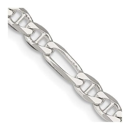 Sterling Silver 3.75mm Figaro Anchor Chain Necklace
