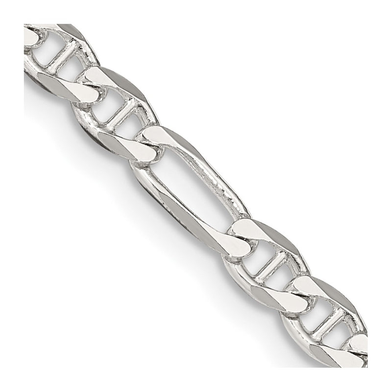 Sterling Silver 3.75mm Figaro Anchor Chain Necklace