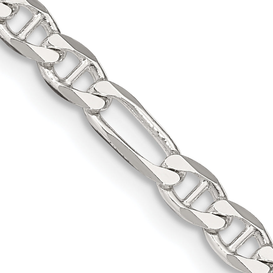 20 Inch Sterling Silver 3.75mm Figaro Anchor Chain