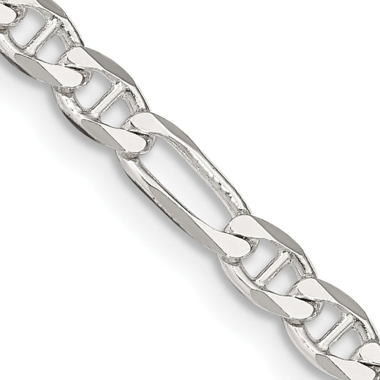 26 Inch Sterling Silver 3.75mm Figaro Anchor Chain