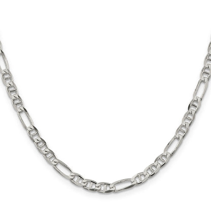 28 Inch Sterling Silver 4.5mm Figaro Anchor Chain
