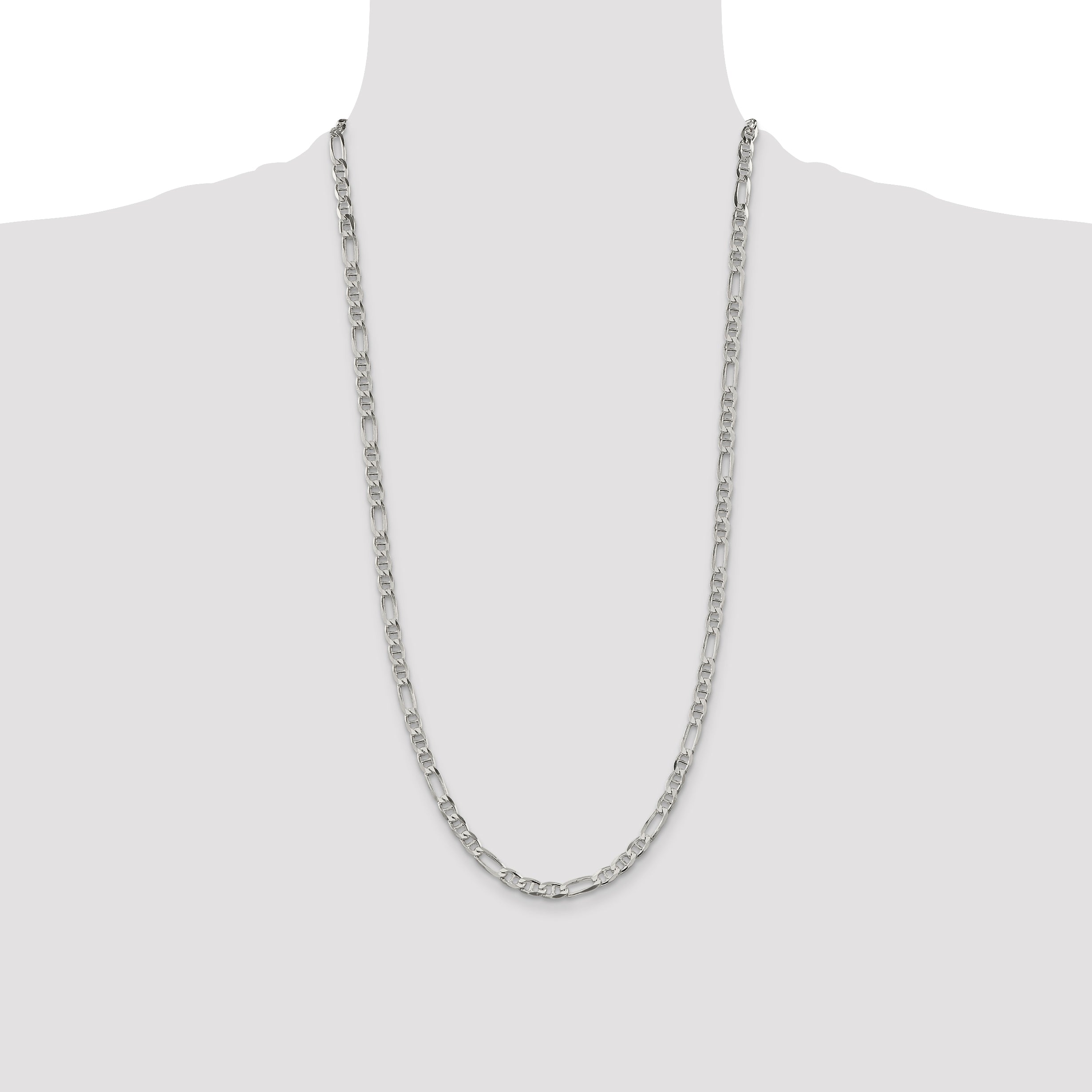 28 Inch Sterling Silver 4.5mm Figaro Anchor Chain