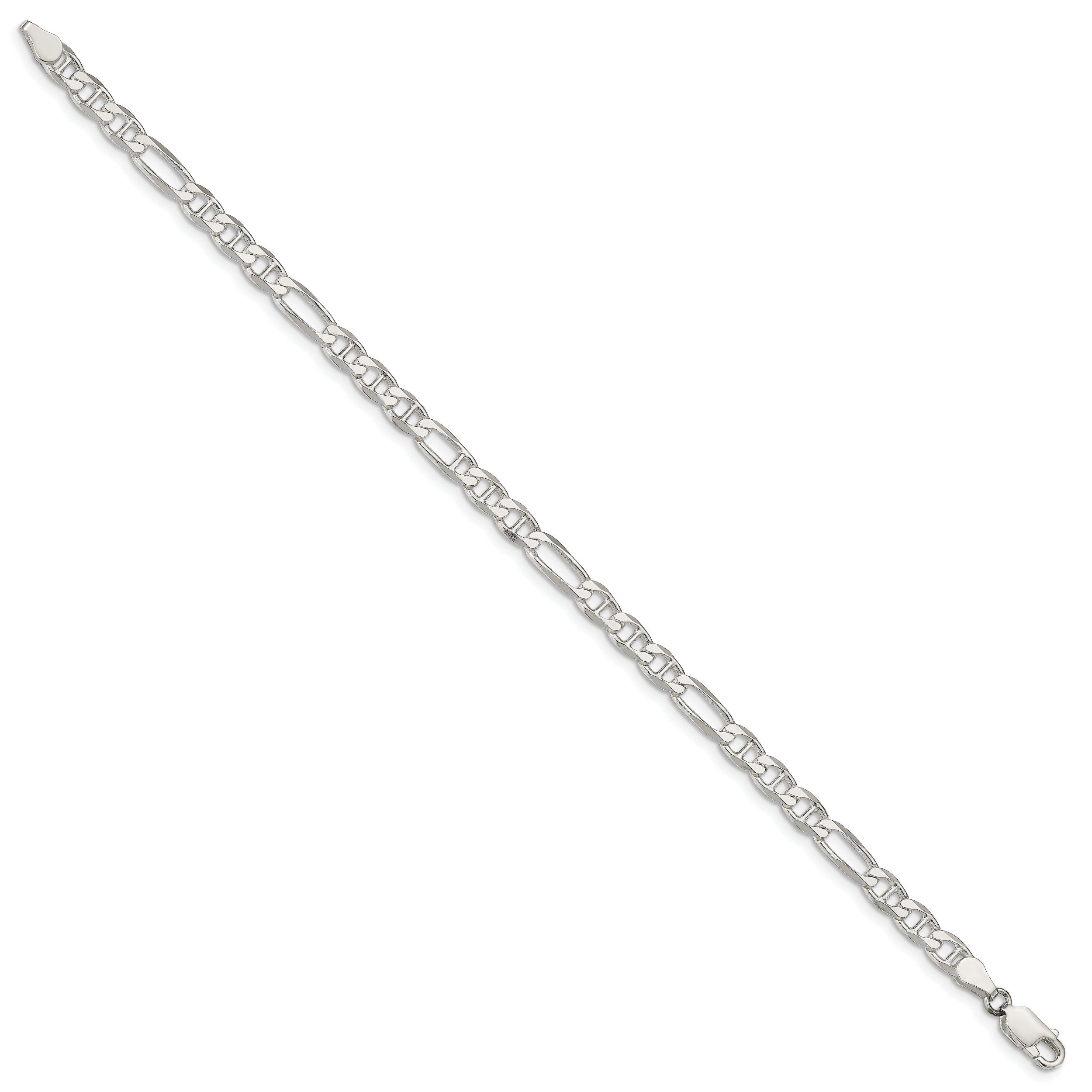 7 Inch Sterling Silver 4.5mm Figaro Anchor Chain