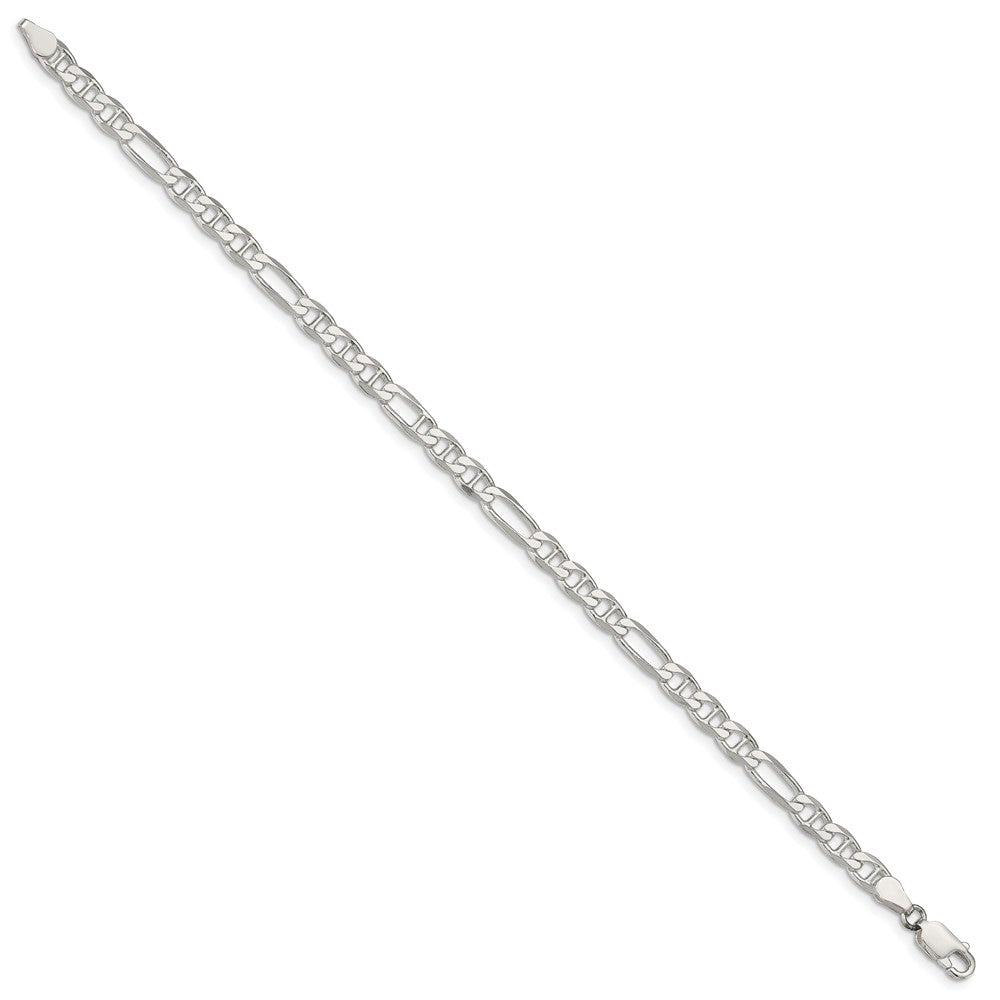 7 Inch Sterling Silver 4.5mm Figaro Anchor Chain Bracelet