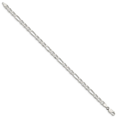 7 Inch Sterling Silver 4.5mm Figaro Anchor Chain Bracelet