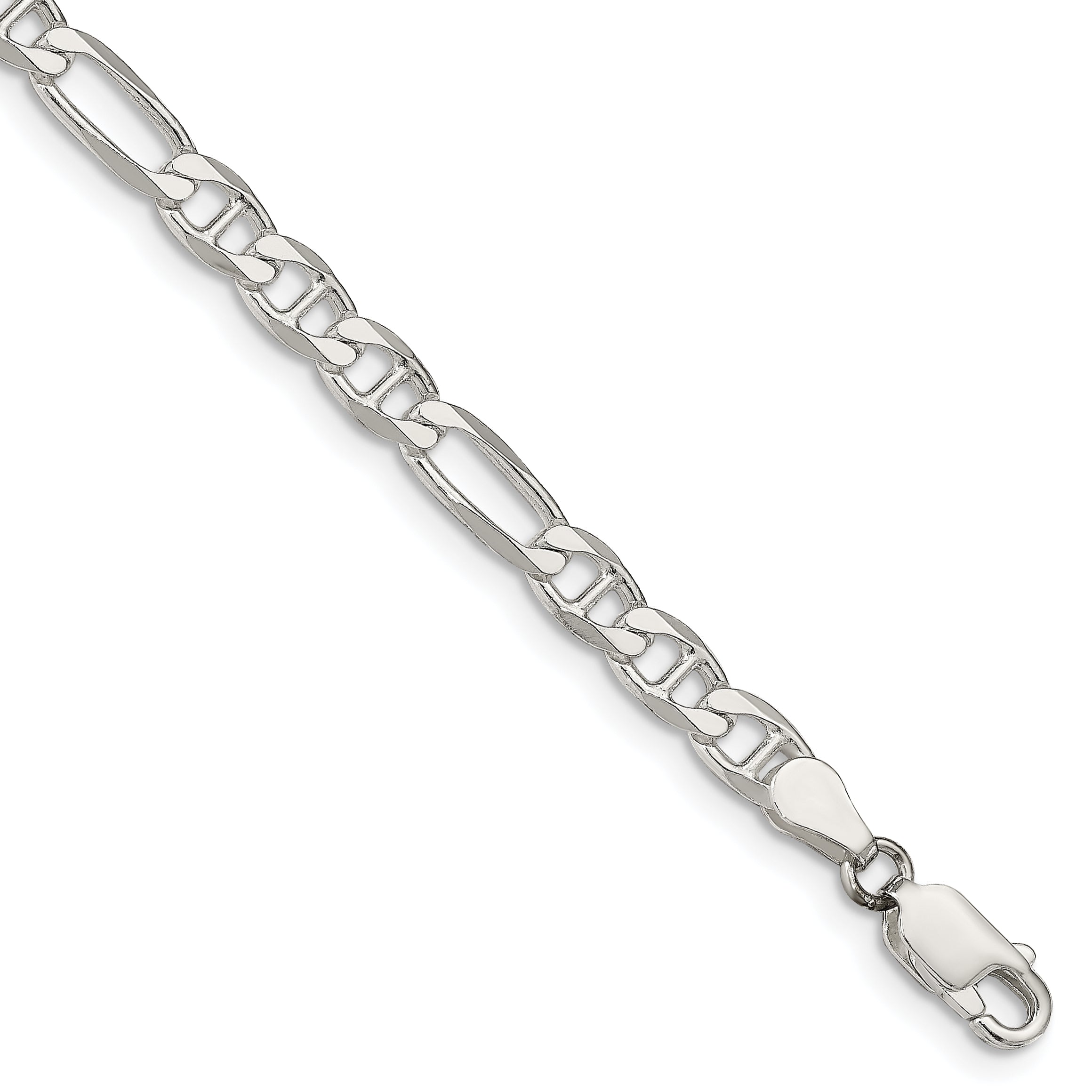 7 Inch Sterling Silver 4.5mm Figaro Anchor Chain