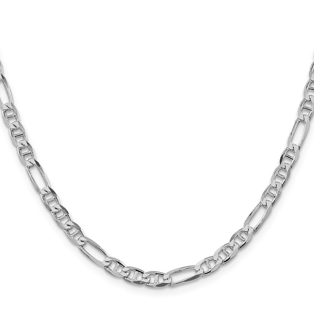 Sterling Silver Rhodium-Plated 4.5mm Figaro Anchor Chain Necklace