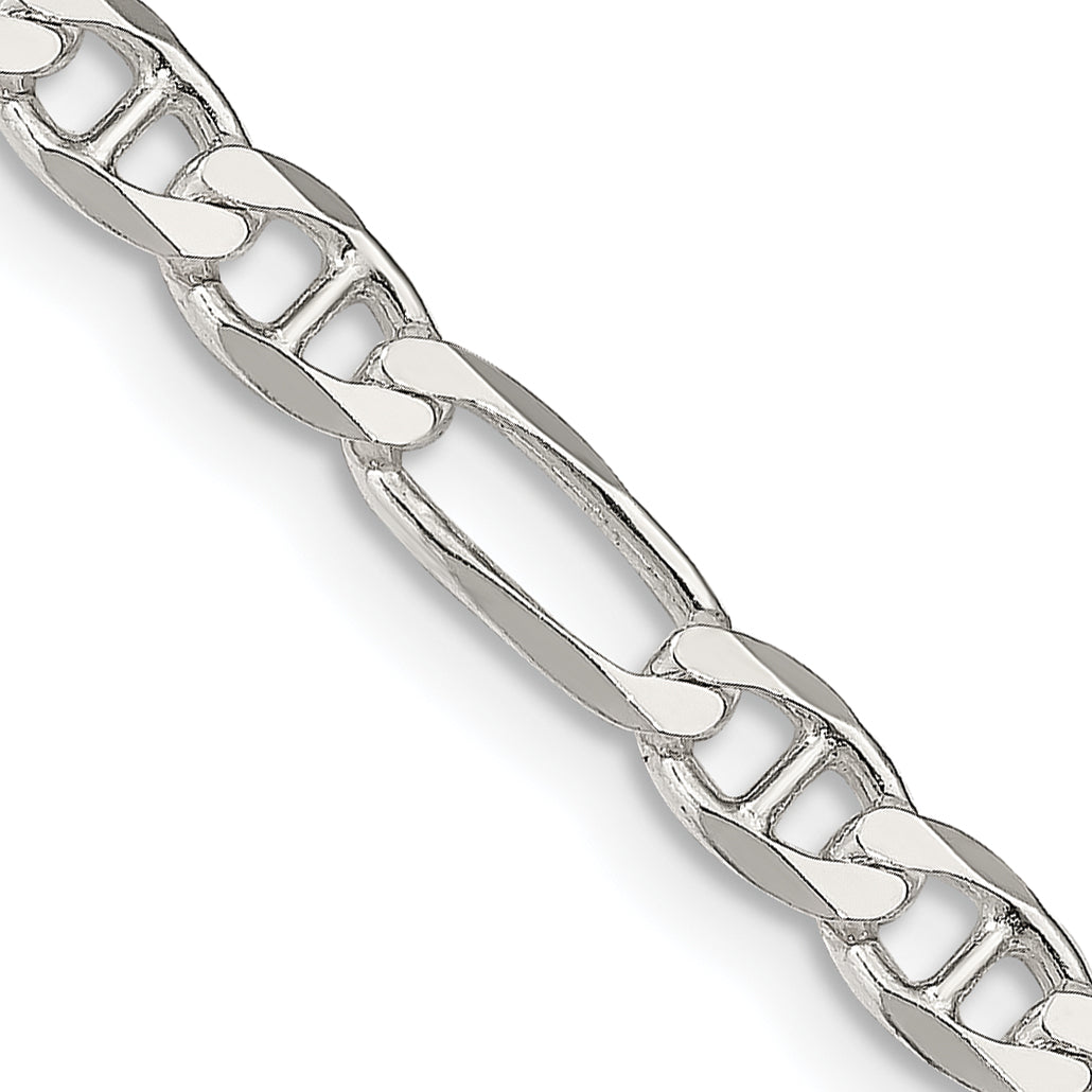 24 Inch Sterling Silver 4.5mm Figaro Anchor Chain
