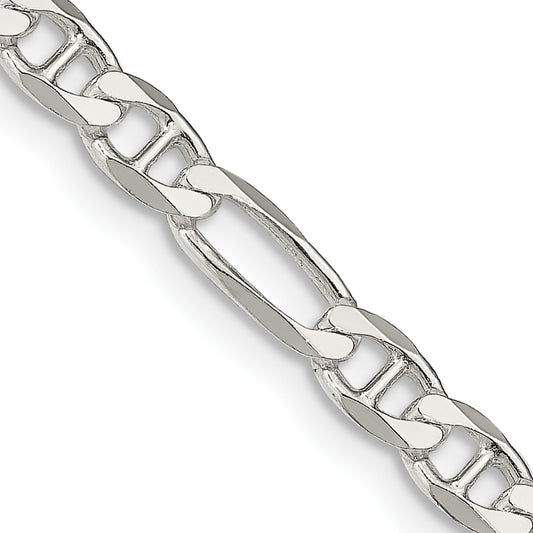24 Inch Sterling Silver 4.5mm Figaro Anchor Chain