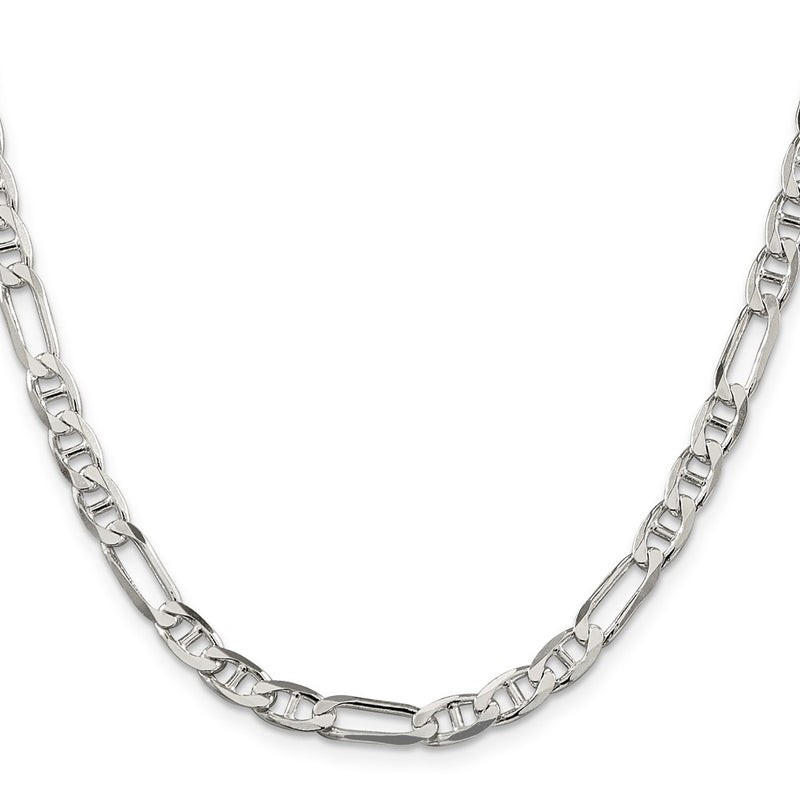 26 Inch Sterling Silver 5.5mm Figaro Anchor Chain Necklace