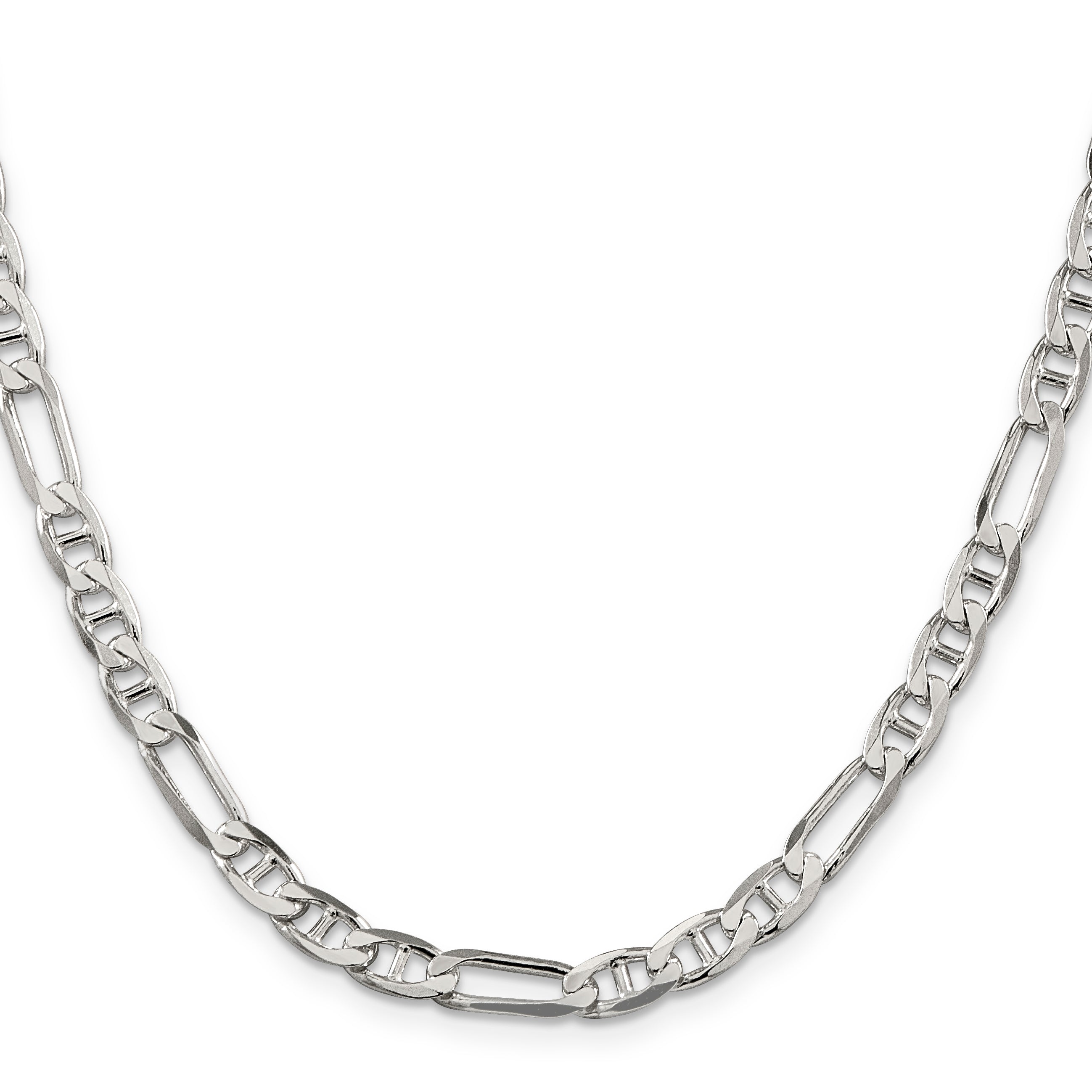 28 Inch Sterling Silver 5.5mm Figaro Anchor Chain