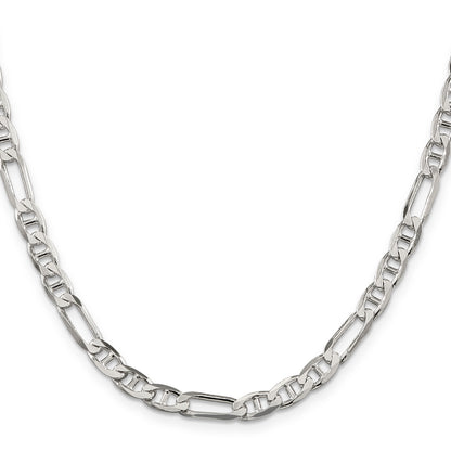 28 Inch Sterling Silver 5.5mm Figaro Anchor Chain