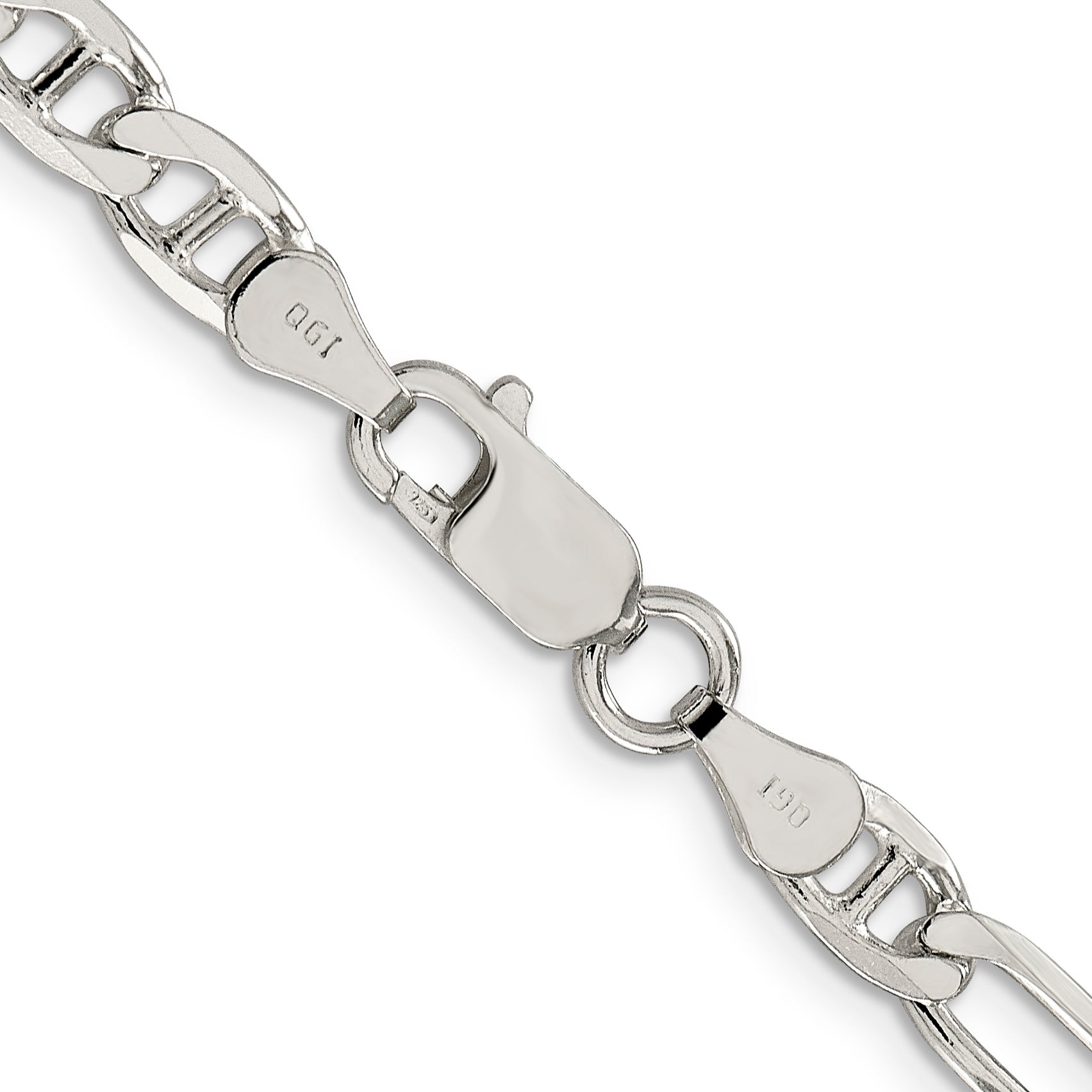 24 Inch Sterling Silver 5.5mm Figaro Anchor Chain