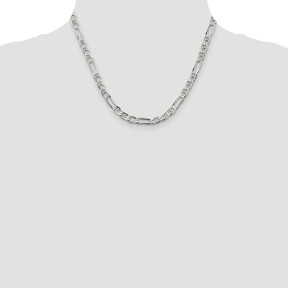 18 Inch Sterling Silver 5.5mm Figaro Anchor Chain