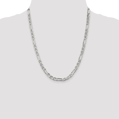 22 Inch Sterling Silver 5.5mm Figaro Anchor Chain