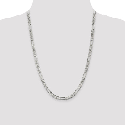24 Inch Sterling Silver 5.5mm Figaro Anchor Chain