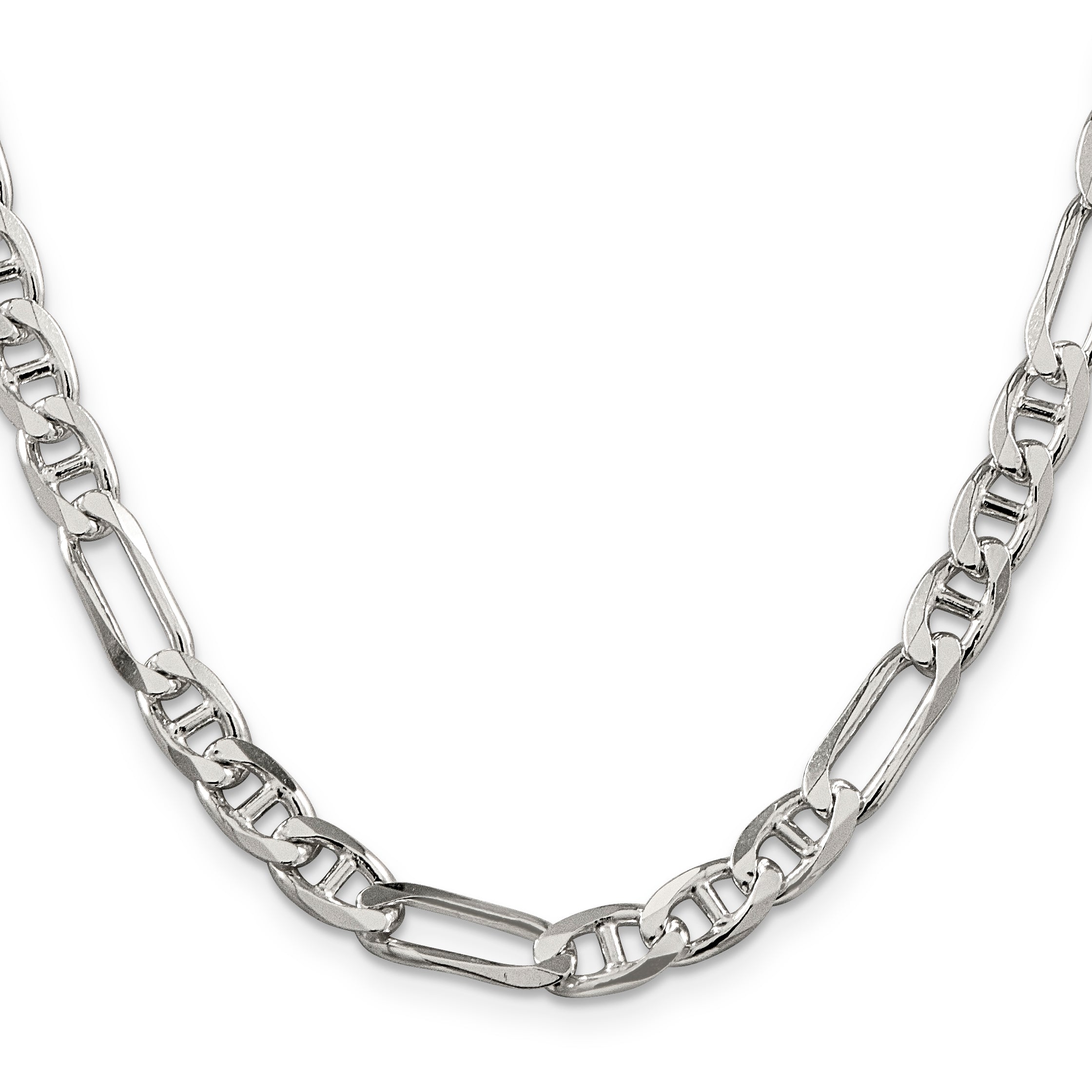 28 Inch Sterling Silver 6.5mm Figaro Anchor Chain