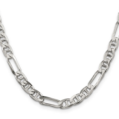 30 Inch Sterling Silver 6.5mm Figaro Anchor Chain