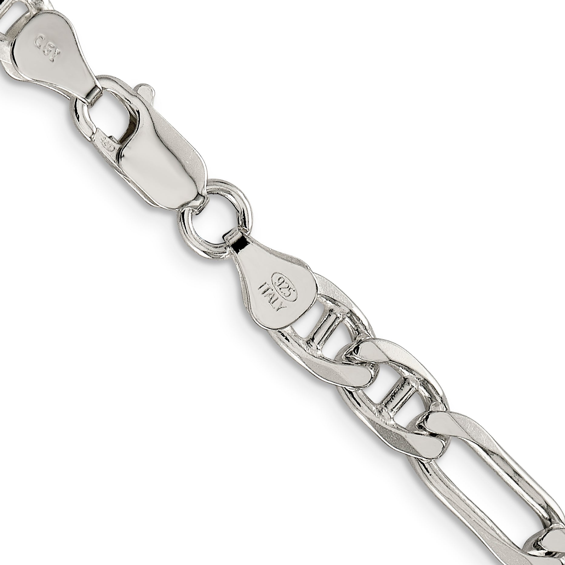 28 Inch Sterling Silver 6.5mm Figaro Anchor Chain