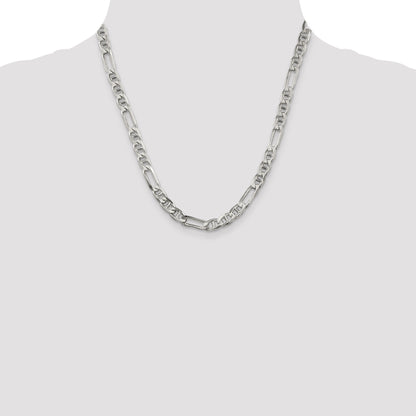 20 Inch Sterling Silver 6.5mm Figaro Anchor Chain