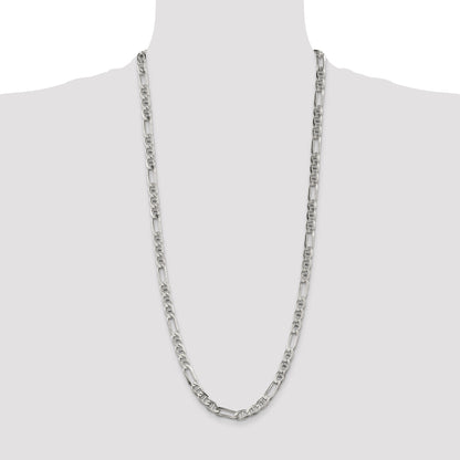 30 Inch Sterling Silver 6.5mm Figaro Anchor Chain