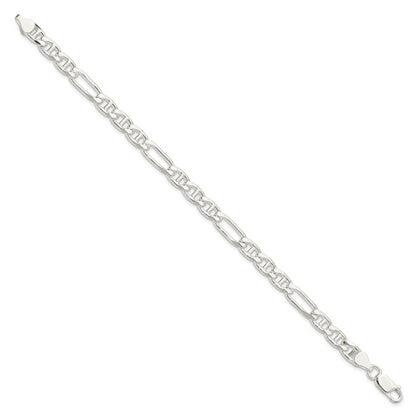 8 Inch Sterling Silver 6.5mm Figaro Anchor Chain