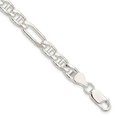 8 Inch Sterling Silver 6.5mm Figaro Anchor Chain