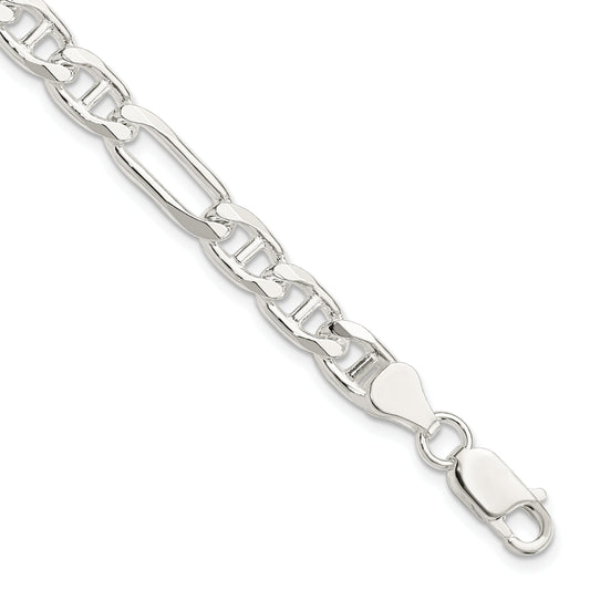 9 Inch Sterling Silver 6.5mm Figaro Anchor Chain