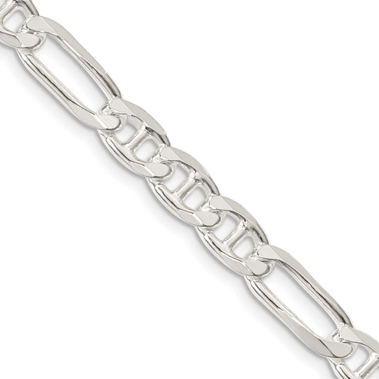 22 Inch Sterling Silver 6.5mm Figaro Anchor Chain