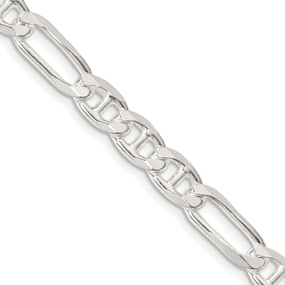 20 Inch Sterling Silver 6.5mm Figaro Anchor Chain