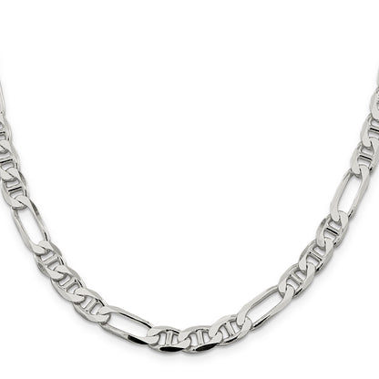 30 Inch Sterling Silver 7.5mm Figaro Anchor Chain