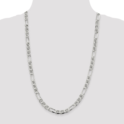 26 Inch Sterling Silver 7.5mm Figaro Anchor Chain