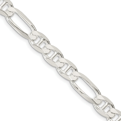 26 Inch Sterling Silver 7.5mm Figaro Anchor Chain
