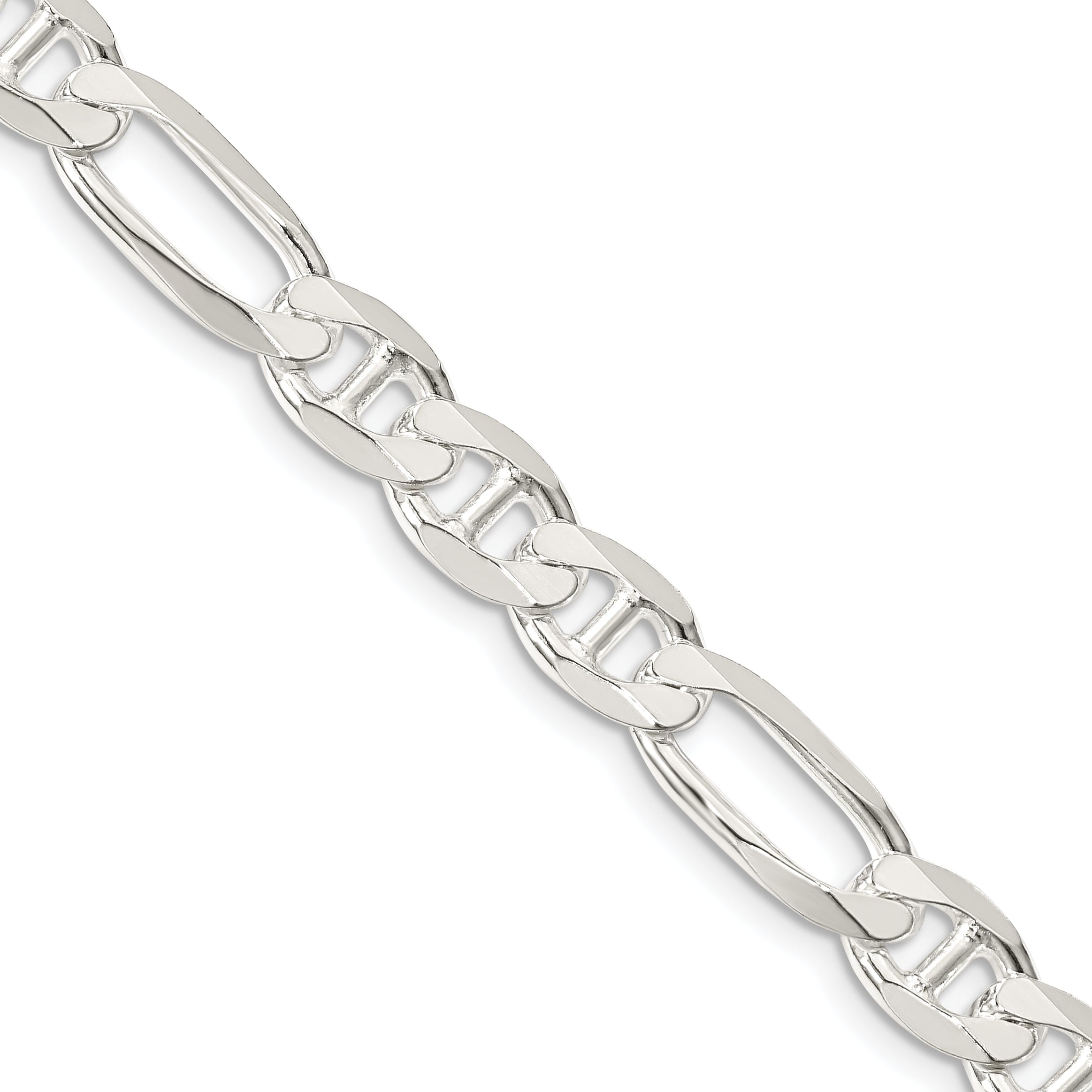 20 Inch Sterling Silver 7.5mm Figaro Anchor Chain