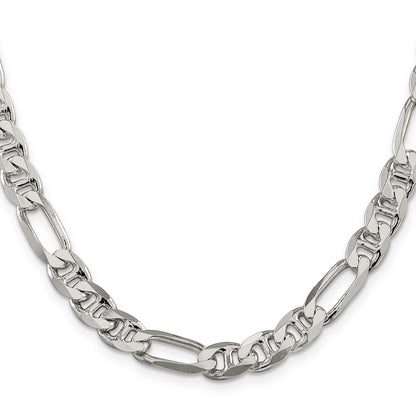 22 Inch Sterling Silver 8.25mm Figaro Anchor Chain