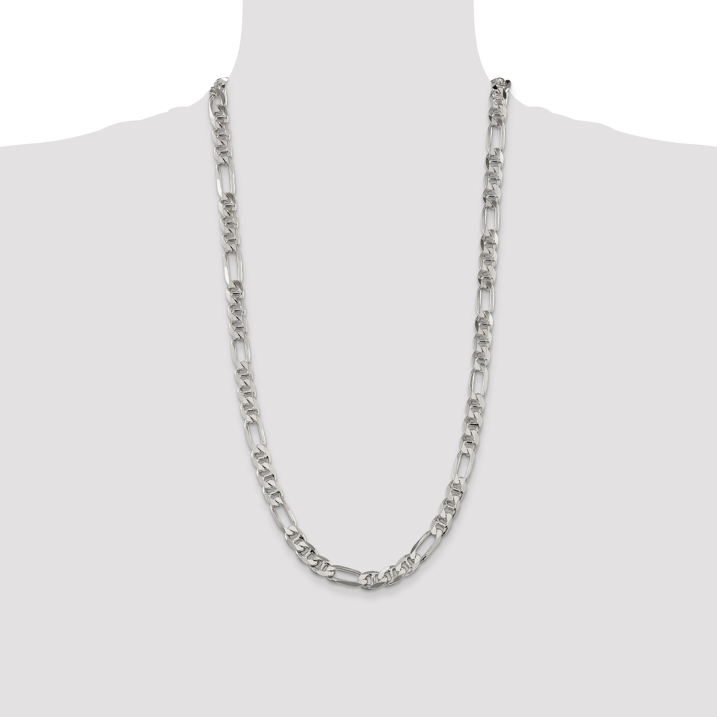 28 Inch Sterling Silver 8.25mm Figaro Anchor Chain