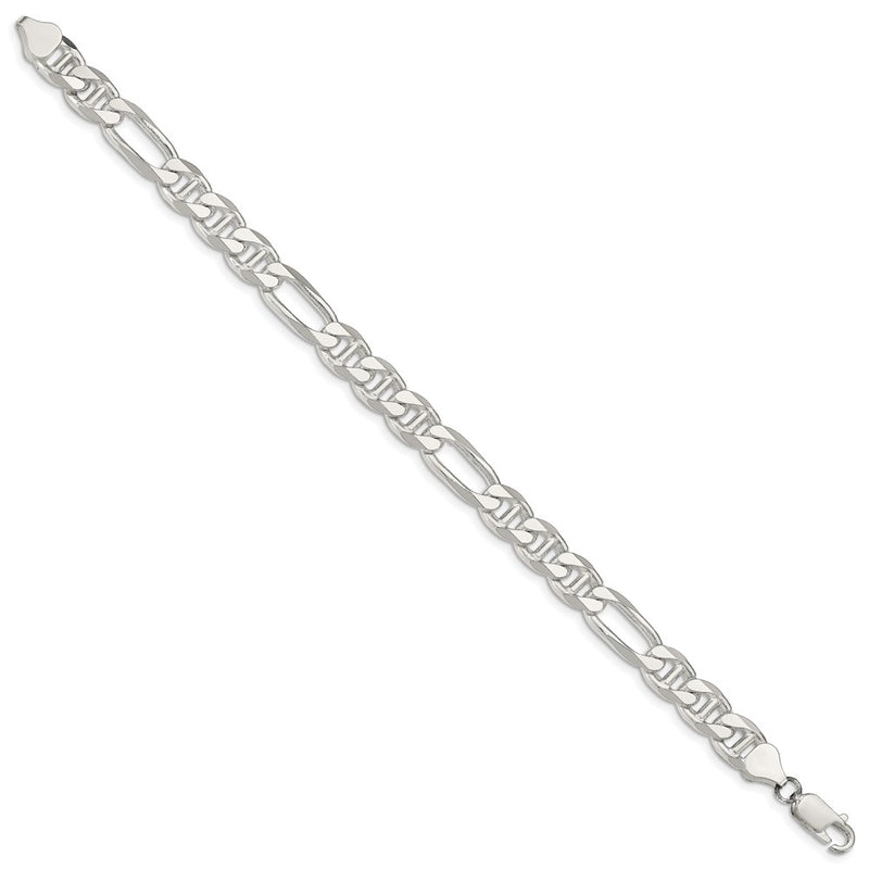 Sterling Silver 8.25mm Figaro Anchor Chain Bracelet