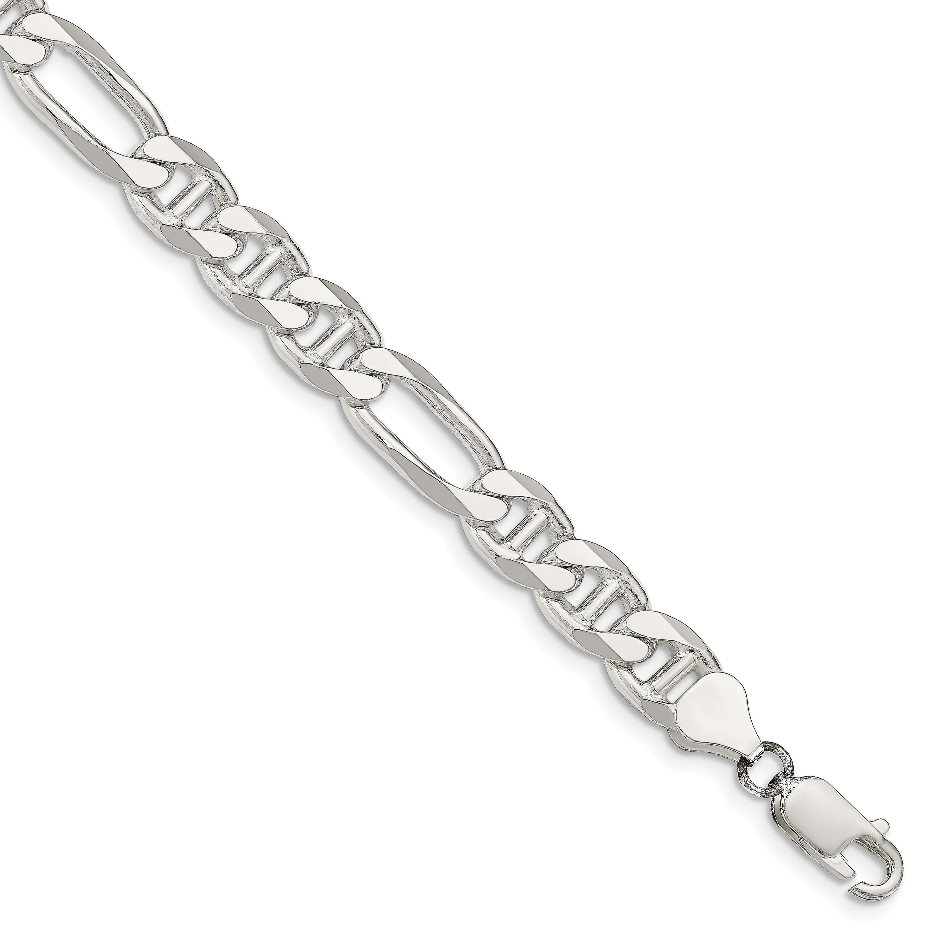 9 Inch Sterling Silver 8.25mm Figaro Anchor Chain