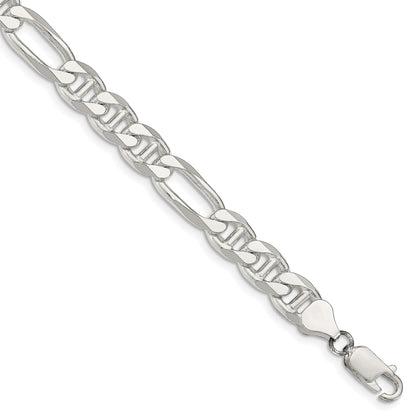 9 Inch Sterling Silver 8.25mm Figaro Anchor Chain