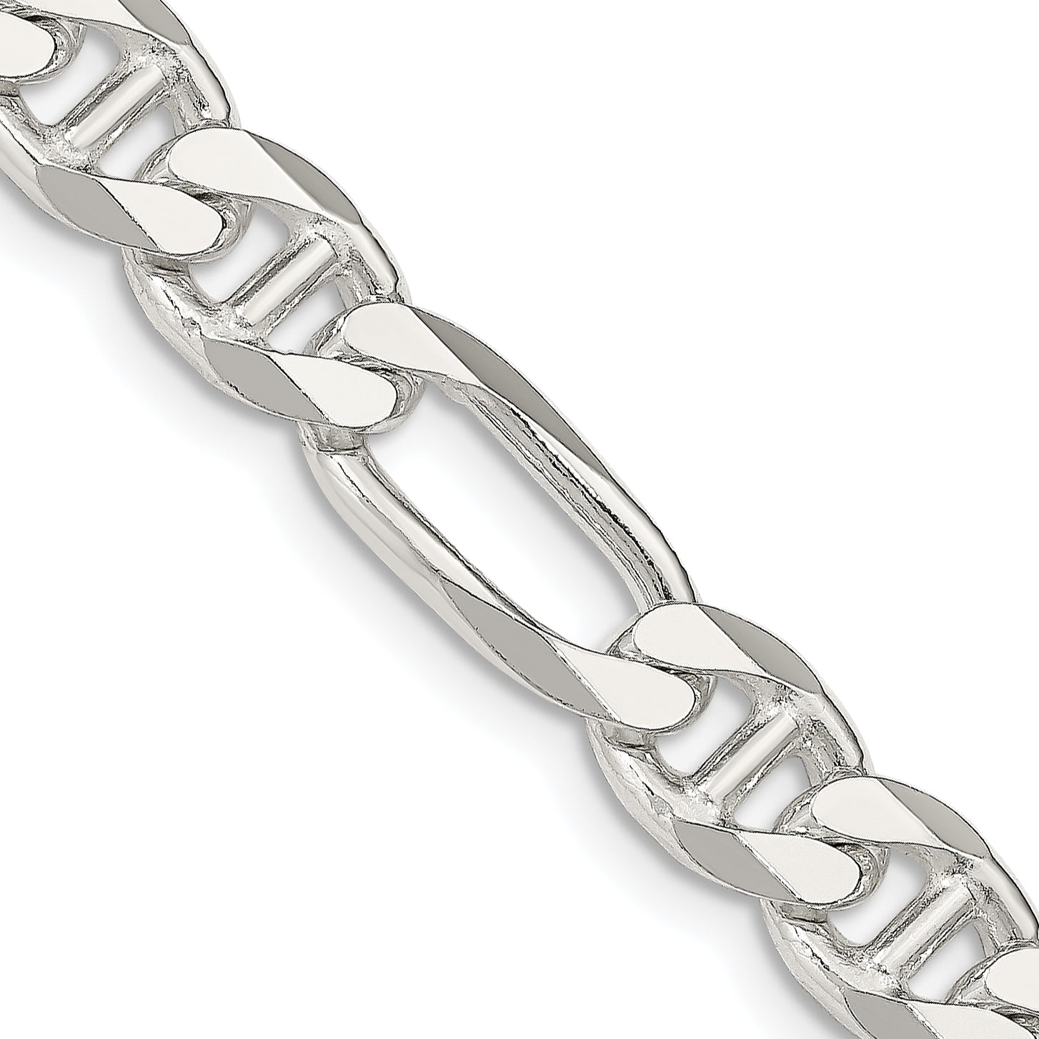 22 Inch Sterling Silver 8.25mm Figaro Anchor Chain