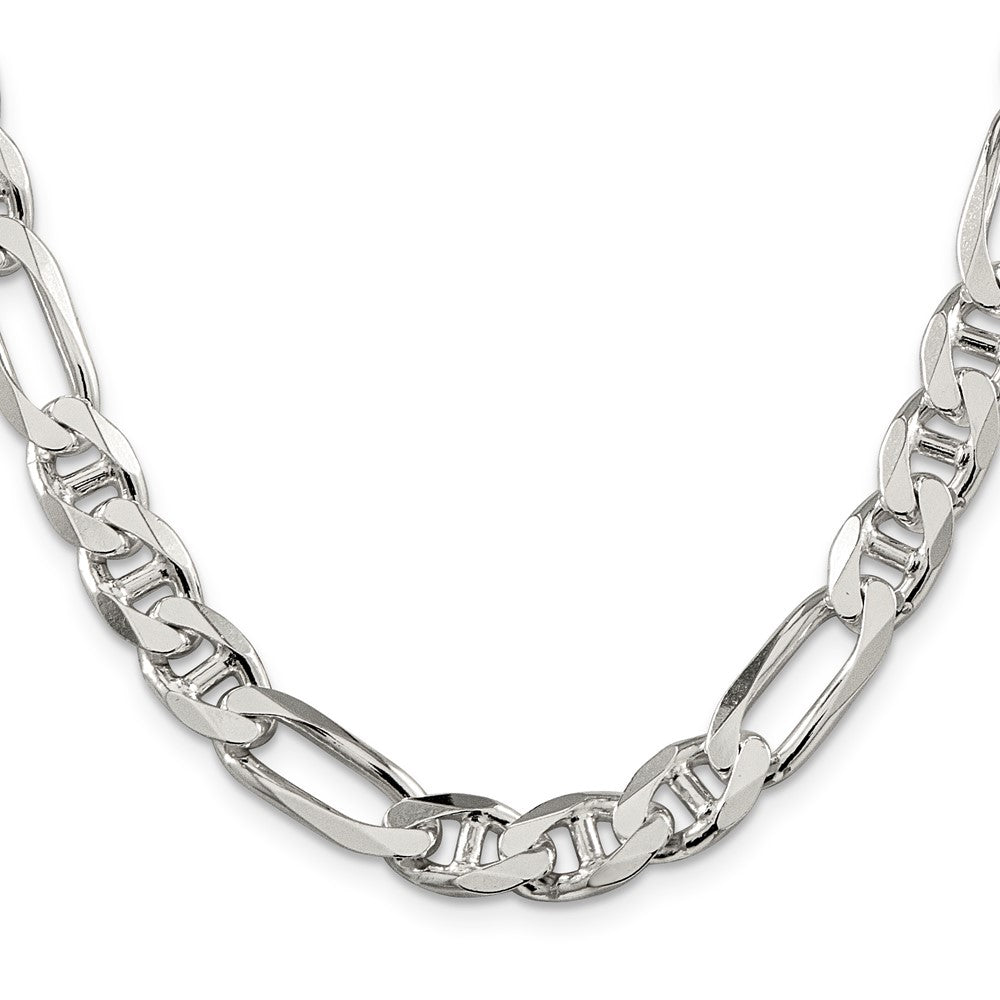 22 Inch Sterling Silver 8.75mm Figaro Anchor Chain Necklace