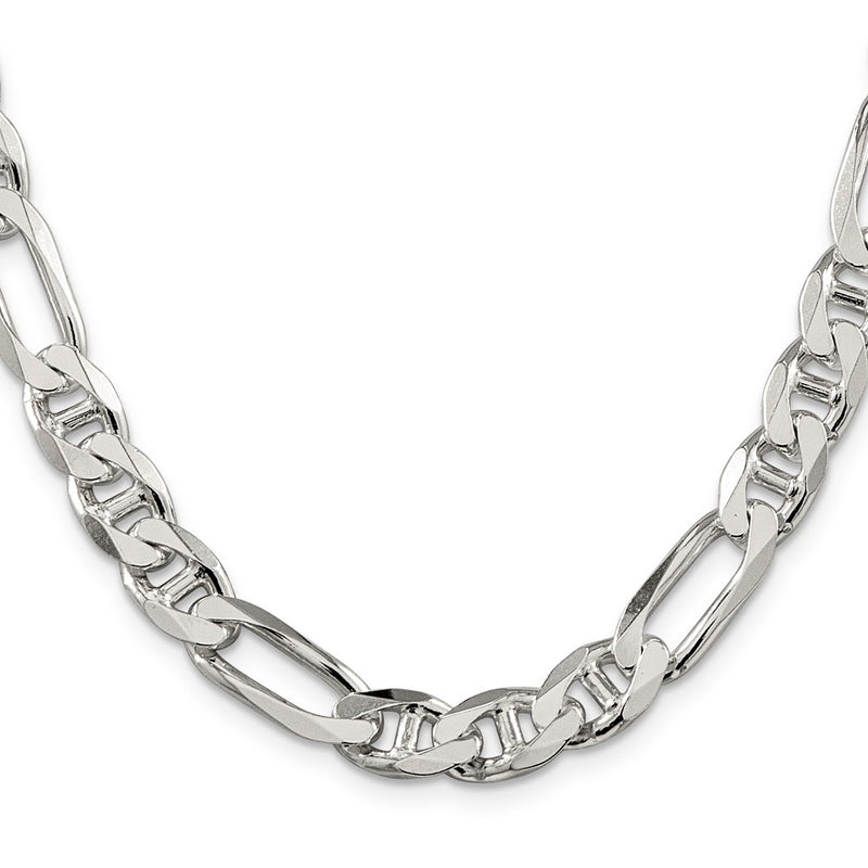 Sterling Silver 8.75mm Figaro Anchor Chain Necklace